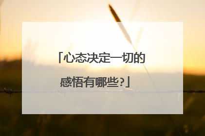 心态决定一切的感悟有哪些?