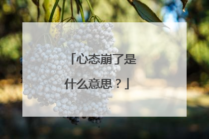 心态崩了是什么意思？