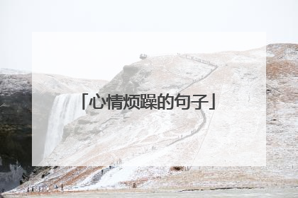 心情烦躁的句子