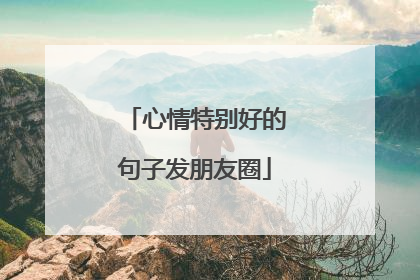 心情特别好的句子发朋友圈