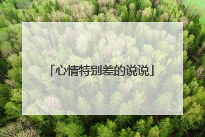 心情特别差的说说