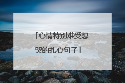 心情特别难受想哭的扎心句子