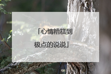 心情糟糕到极点的说说