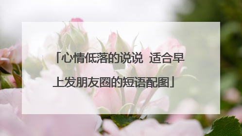 心情低落的说说 适合早上发朋友圈的短语配图