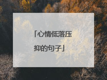 心情低落压抑的句子