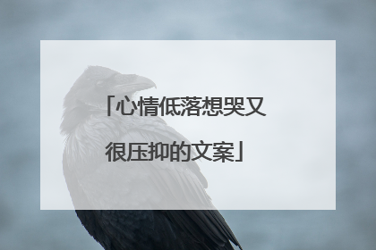 心情低落想哭又很压抑的文案