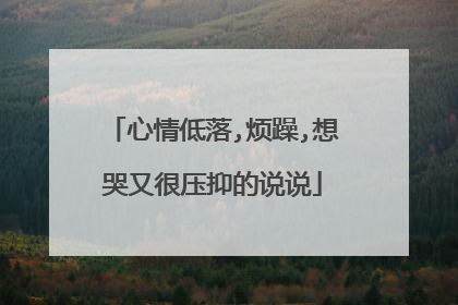 心情低落,烦躁,想哭又很压抑的说说