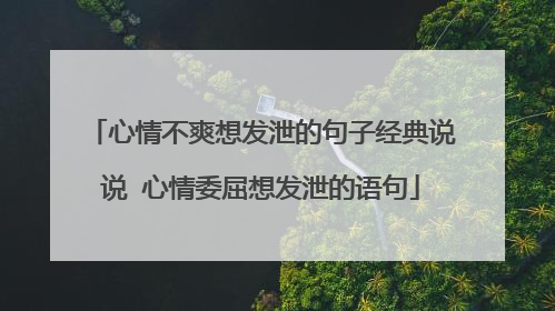 心情不爽想发泄的句子经典说说 心情委屈想发泄的语句