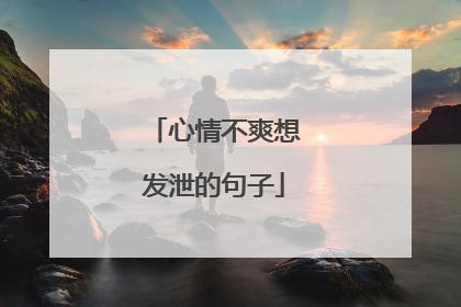 心情不爽想发泄的句子