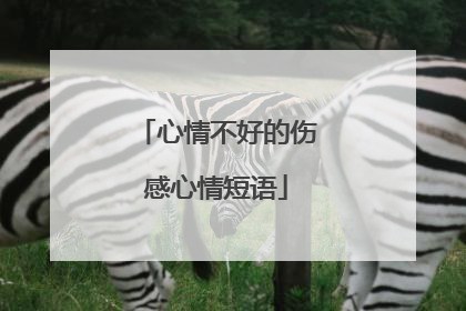 心情不好的伤感心情短语
