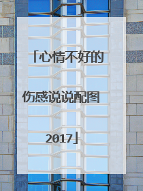 心情不好的伤感说说配图2017