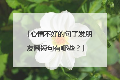 心情不好的句子发朋友圈短句有哪些？