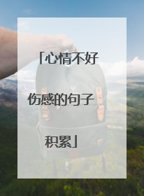 心情不好伤感的句子积累