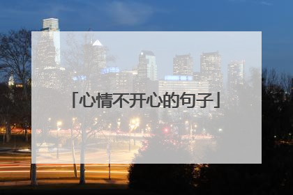 心情不开心的句子