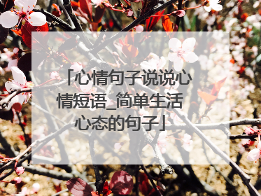 心情句子说说心情短语_简单生活心态的句子