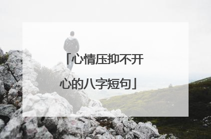 心情压抑不开心的八字短句