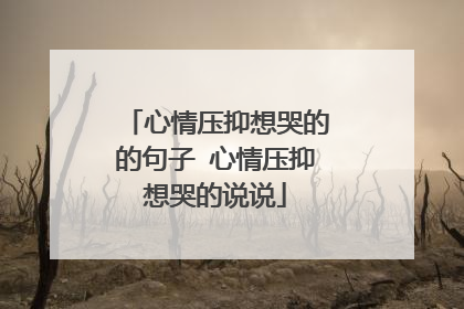 心情压抑想哭的的句子 心情压抑想哭的说说