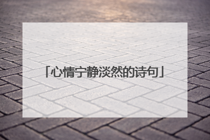 心情宁静淡然的诗句