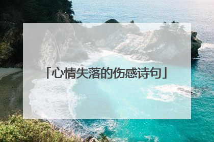 心情失落的伤感诗句