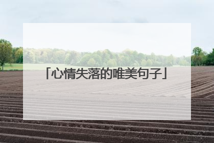 心情失落的唯美句子