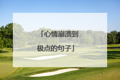 心情崩溃到极点的句子
