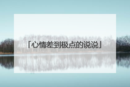 心情差到极点的说说