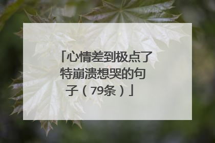 心情差到极点了 特崩溃想哭的句子(79条)