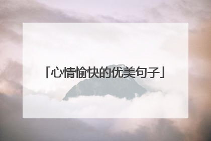 心情愉快的优美句子