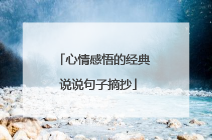 心情感悟的经典说说句子摘抄