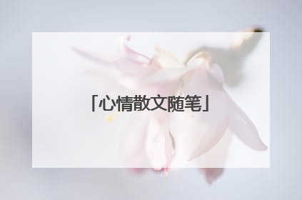 心情散文随笔