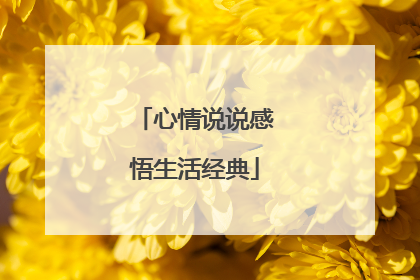 心情说说感悟生活经典