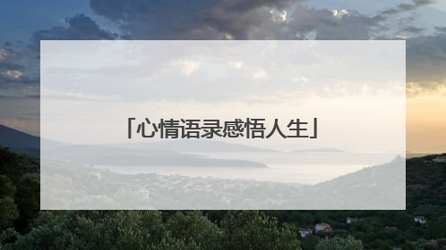 心情语录感悟人生