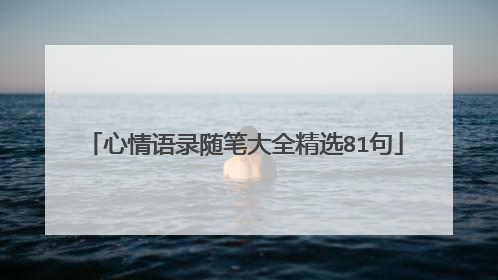 心情语录随笔大全精选81句