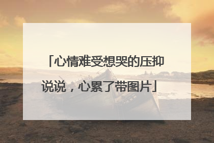心情难受想哭的压抑说说,心累了带图片