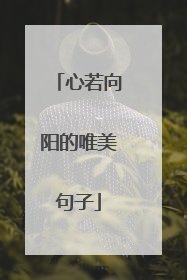 心若向阳的唯美句子
