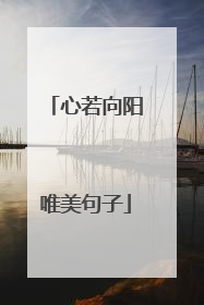 心若向阳唯美句子