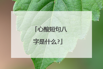心酸短句八字是什么?