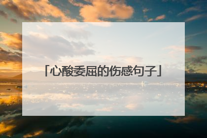 心酸委屈的伤感句子