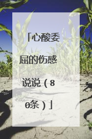 心酸委屈的伤感说说（80条）