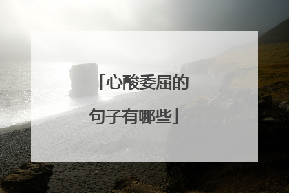 心酸委屈的句子有哪些