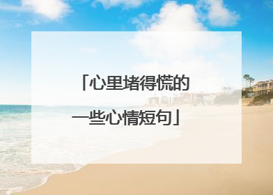 心里堵得慌的一些心情短句