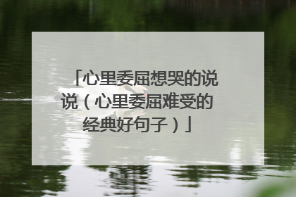 心里委屈想哭的说说(心里委屈难受的经典好句子)