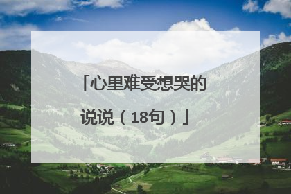 心里难受想哭的说说（18句）