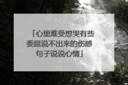 心里难受想哭有些委屈说不出来的伤感句子说说心情