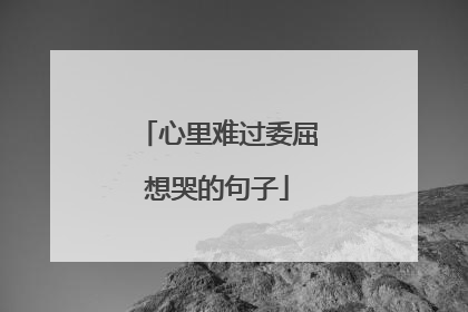 心里难过委屈想哭的句子