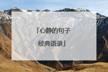 心静的句子 经典语录