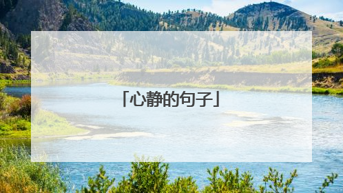 心静的句子