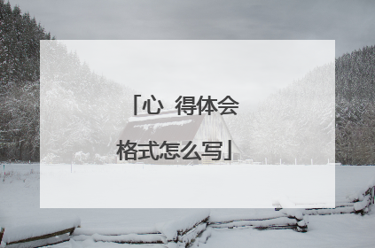 心 得体会格式怎么写
