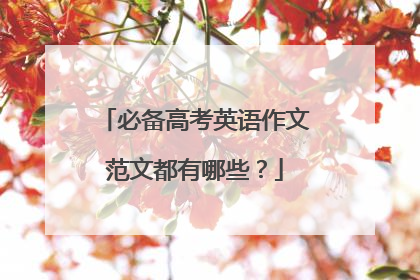 必备高考英语作文范文都有哪些?
