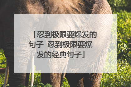 忍到极限要爆发的句子 忍到极限要爆发的经典句子